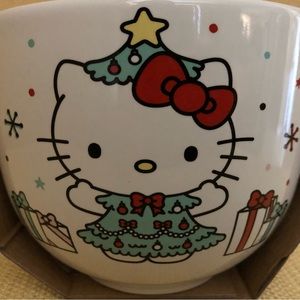 HELLO KITTY Christmas Ramen Bowl With Chopsticks ~ NEW